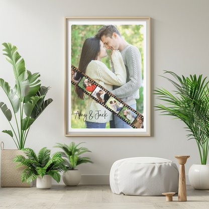 Personalised Couple Photo Print | Custom Filmstrip Wall Art