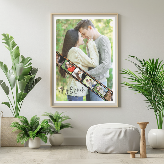 Personalised Couple Photo Print | Custom Filmstrip Wall Art