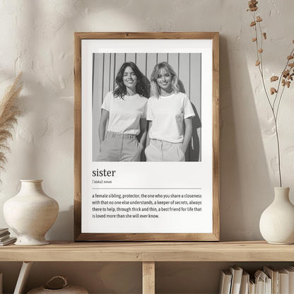 Personalised Sister Photo Print | Custom Definition Wall Art