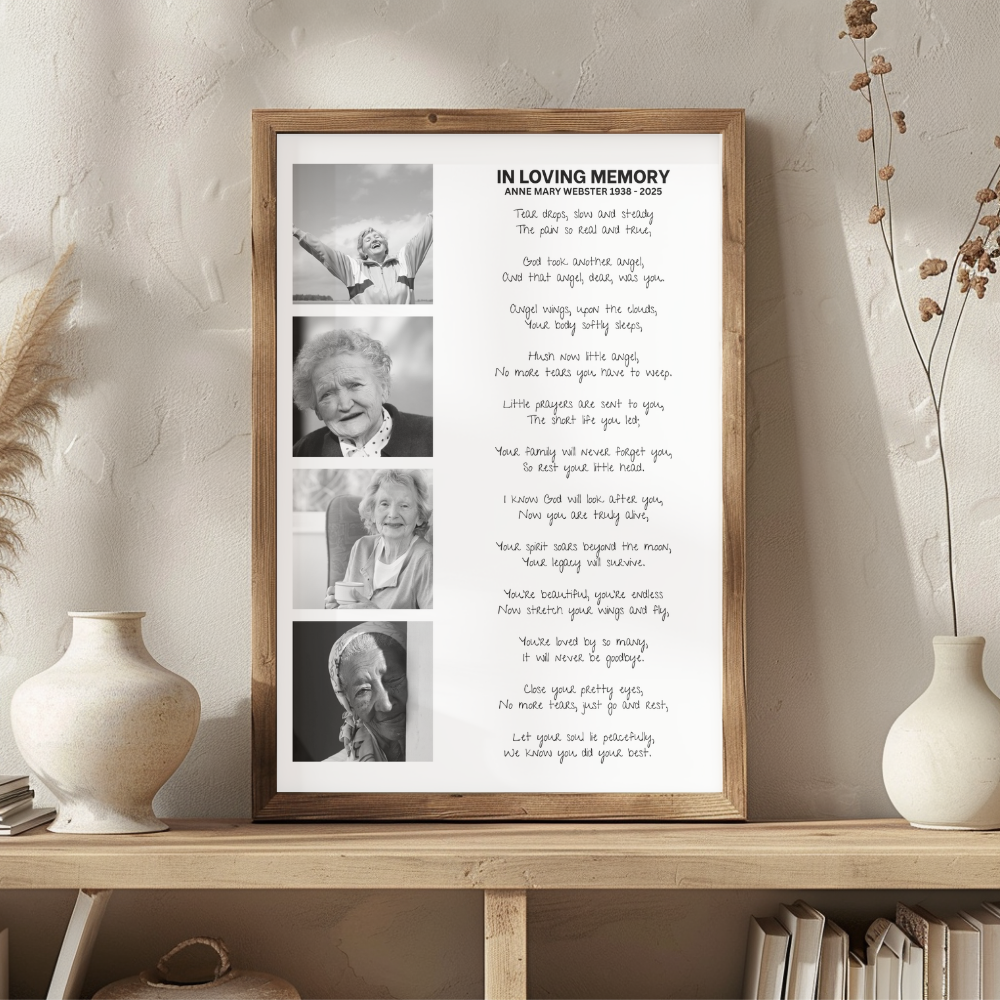 Personalised Memorial Photo Print | In Loving Memory Wall Art