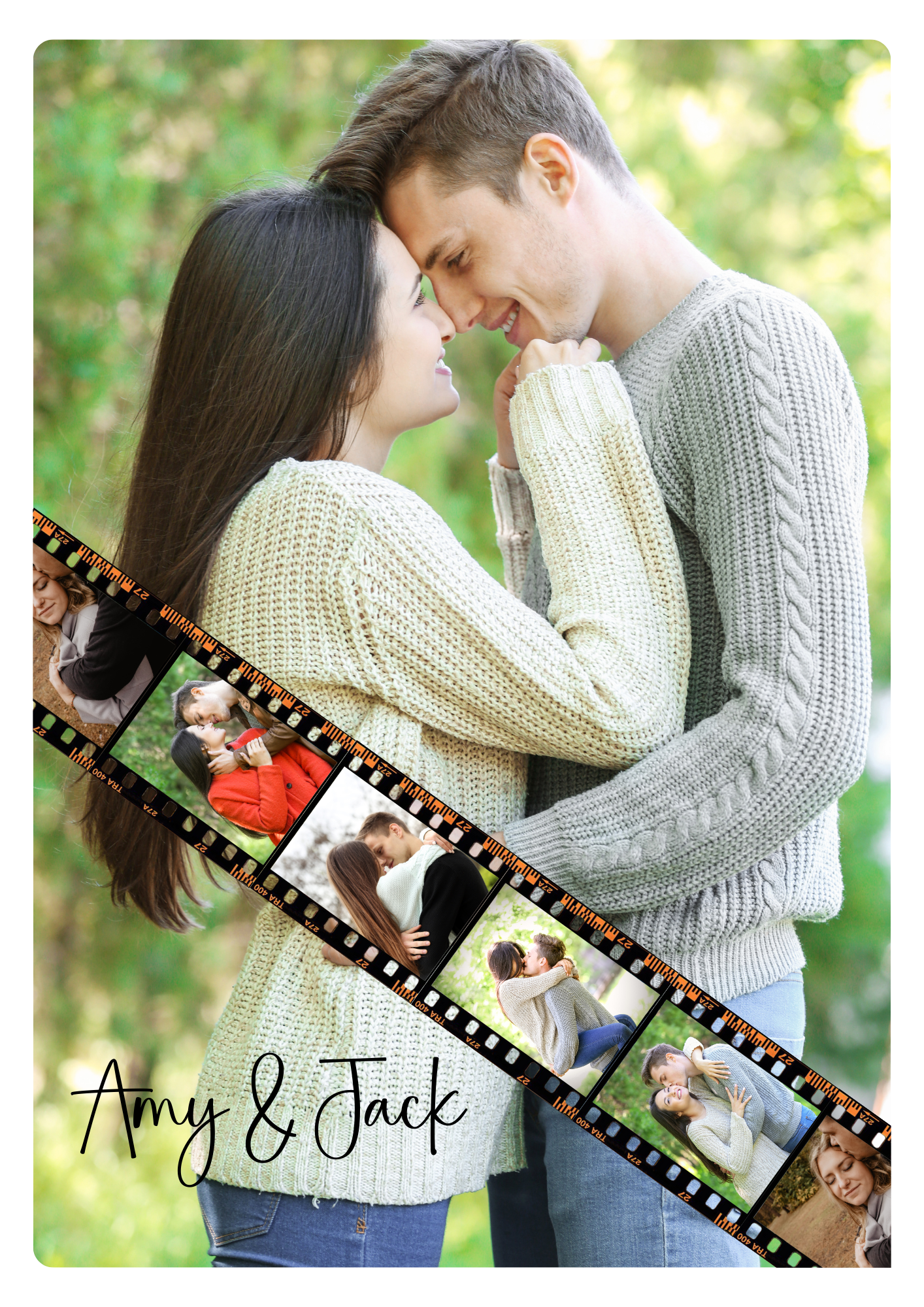 Personalised Couple Photo Print | Custom Filmstrip Wall Art