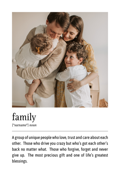 Personalised Family Photo Print | Custom Definition Wall Art