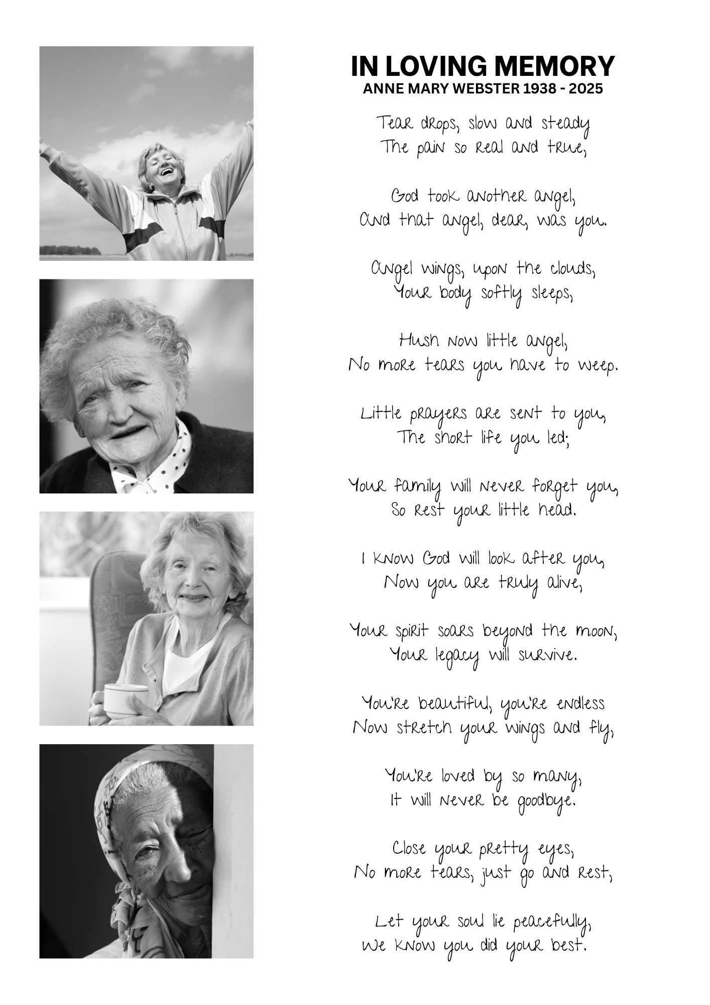 Personalised Memorial Photo Print | In Loving Memory Wall Art
